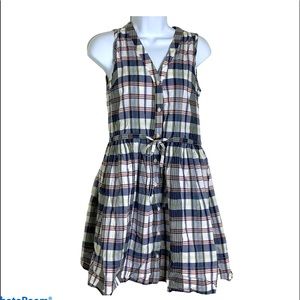 Gap sleeveless plaid summer dress sz 0